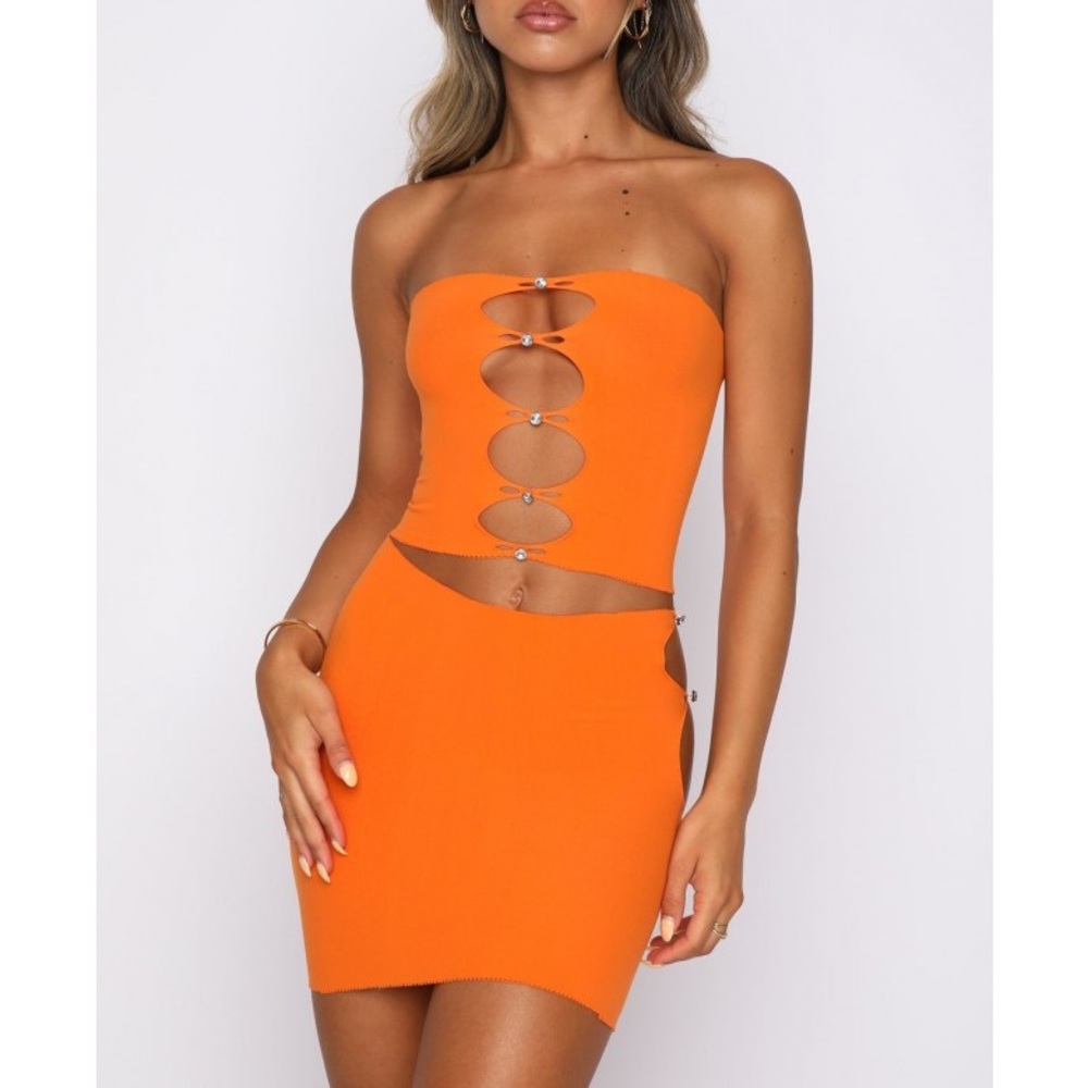 White fox Orange tube top